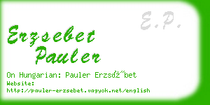 erzsebet pauler business card